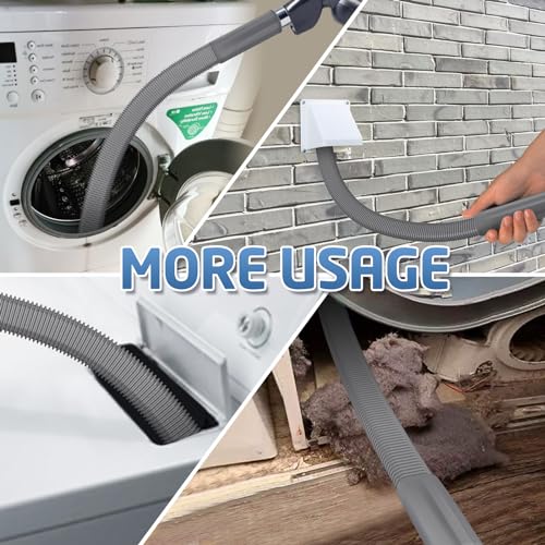 PetOde 2Pcs Dryer Vent Cleaner Kit Universal Vacuum Hose Attachment & Brush - color: Deep Gray
