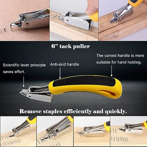4Pcs Upholstery Staple Remover Tool Set Including 7inch End Cutting Plier,V Tip Tack Puller,U Tip Tack Puller,Staple Remover,Nail Puller Carpet Remover for Furniture Floor Photo Frame - style: 4 PCS