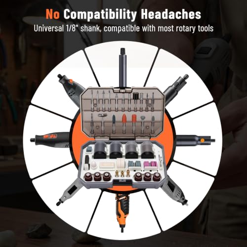 Katerk 260-Piece Rotary Tool Accessories Bit Set Compatible with Dremel