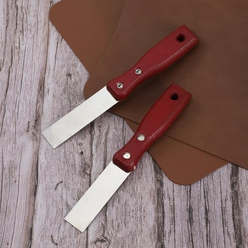 2PCS Spackle Knife, Small Putty Knife,1 Inch Scraper Tool with Wooden Handle for Drywall, Spackling, Patching, Painting, Wallpaper Removal - size: 1inch+2inch