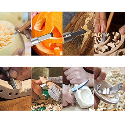 Wood Carving Kit 26pcs Wood Carving Tools Set with Wood Carving Knives Detail Knives Blocks Gloves Whittling Kit for Beginners Adults Kids Woodworking Tools for Spoon Bowl Kuksa Cup