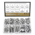 202 Pieces #8-32 x 1/4", 5/16", 3/8", 1/2", 5/8", 3/4", 1", 1-1/4", Hex Socket Head Cap Screws Nuts Washers Assortment Kit, 304 Stainless Steel, Fully Machine Thread - size: #8-32, style: Socket Head