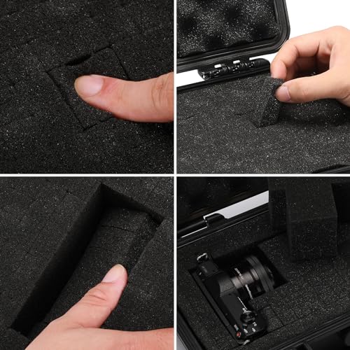 Mayouko Portable Tool Box with Shock- Proof Sponge, Water Proof Grade IP67, Waterproof Hard Case with Foam Insert, Shockproof Carrying Case, Explosion Proof Box, 11.6"L×8.3"W×3.9"H - size: 11.6"L×8.3"W×3.9"H
