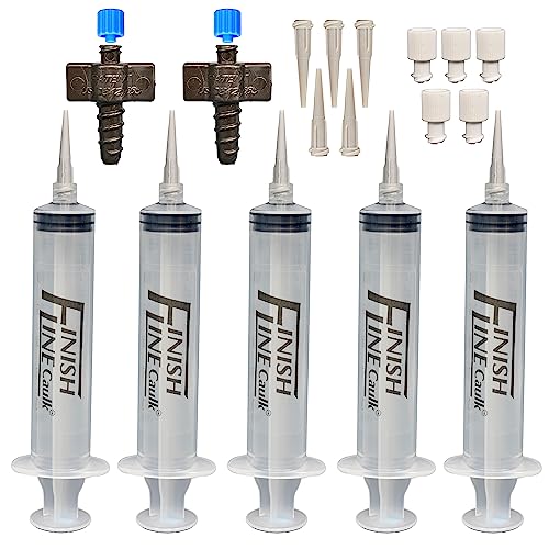 Syringe Style Precision Caulking Tool in Hanging Pouch - style: Finish Line Caulk Pro Syringe Applicator *Retail-ready hanging pouch.