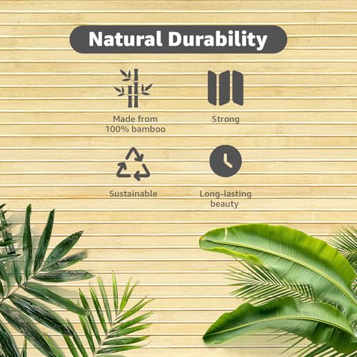 Art3d 48 x 96 in Pole Wrap Natural Bamboo Wall Panel, 2-Pack, Raw - color: Raw, size: 2-48 inches x 96 inches