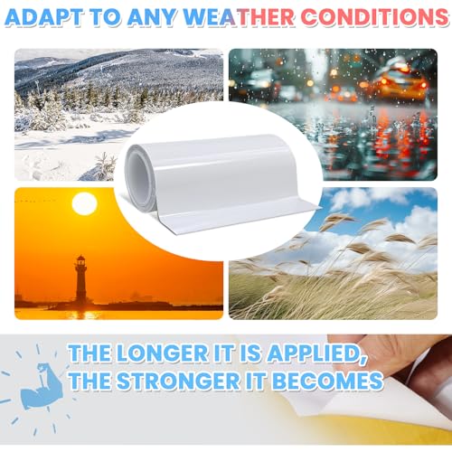 Waterproof Repair Tape for Vinyl, RV Awning, Plastic, Boat Cover, Tarp,Tent - color: White, size: 6 inch x 10FT