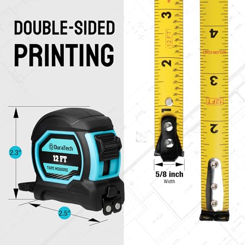 DURATECH 12FT Magnetic Double-Sided Tape Measure, Easy Read Measuring - size: 12 FT, style: 2 Pack