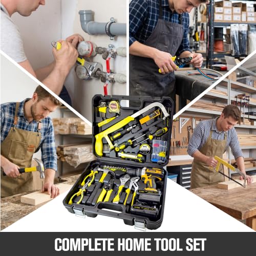 165-Piece Home Tool Kit with Drill,21V Cordless Drill Tool Set with 2 Batteries,Household Tools Kit for Home Repair and DIY Projects - size: 165 Pcs