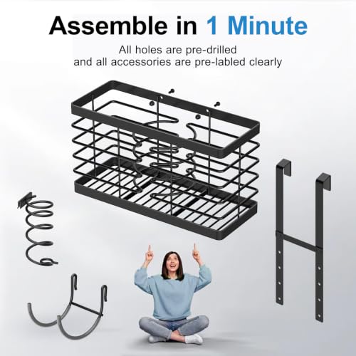 2026 Upgraded 3-in-1 Universal Hair Tool Organizer, XL Size, Black - color: XL-Black