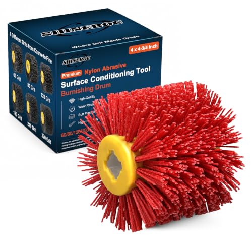 Shinboc 4.7 x 4 Inch Surface Conditioning Tool, 80 Grit Nylon Wheel Red - style: 80 Grit Red
