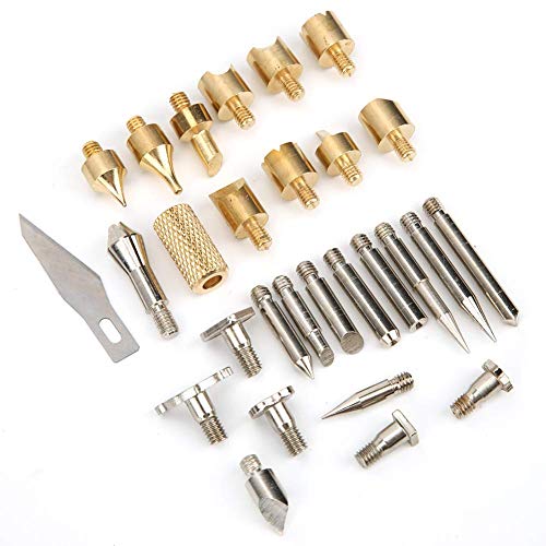 28Pcs Soldering Iron Tips Kit Wood Burning Pen Tips Soldering Iron Replacement Tips Pyrography Craft Tool, Solder Soldering Iron Tip