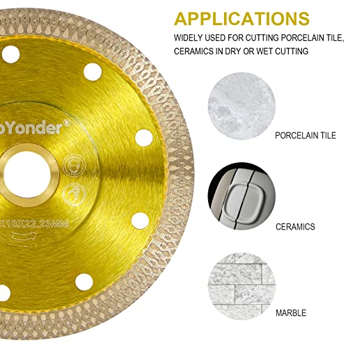 GoYonder Super Thin 4.5" Grinder Blades Tile Blade, Diamond Saw Blade for Cutting Porcelain Tiles Granite, 115mm Tile Cutting Blade for Angle Grinder (4.5"-115mm(Golden)) - size: 4.5" - Golden (1 Count)