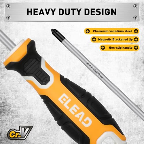 6-Piece Magnetic Screwdrivers Set, 3 Phillips and 3 Slotted Tips Professional Cushion Grip Screwdriver Set - style: 6-Piece Magnetic Screwdriver Set