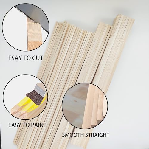 222Pcs Balsa Wood Sticks - size: 1/8" + 3/16" + 1/4" 222pcs