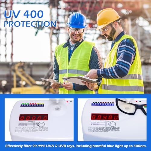 OXG Safety Glasses Protective Eyewear Men Women, ANSI Z87.1 Work Glasses Scratch Impact Resistant for Industrial Shooting - color: Clear
