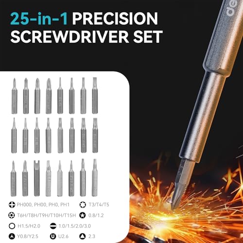 Deli 25-in-1 Precision Screwdriver Set, Magnetic Repair Kit for Electronics