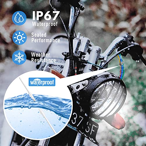 Kuject 100PCS Solder Seal Wire Connectors AWG 26-24, White Solder Seal Heat Shrink Butt Connectors Terminals Waterproof Wire Splice Connector for Marine Boat Wire Joint - size: AWG 26-24 White
