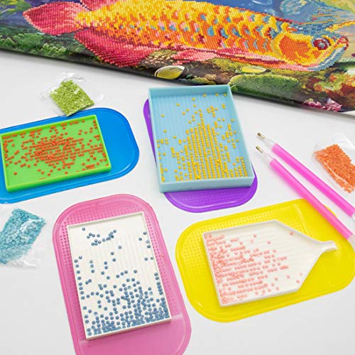 6Pcs Anti-Slip Tools Sticky Mat for Diamond Art Painting Tray Sticky Gel Pad Non-Slip Universal Mount Holder for Tray 5D Diamond Painting Tools Accessories for Adults
