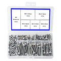 newlng M5 304 Stainless Steel Bolts and Nuts, Hex Flat Head Cap Bolts Screws Nuts Hexagon Socket Head Screw,Heavy Duty Hex Bolts Nuts Assortment, Head Mechanical Parts Combination Box - size: M5