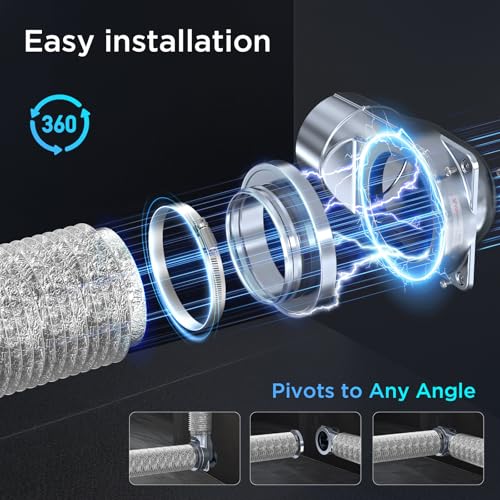 Magnetic Dryer Vent Coupling, 4-Inch Dryer Vent Connector - color: Gray