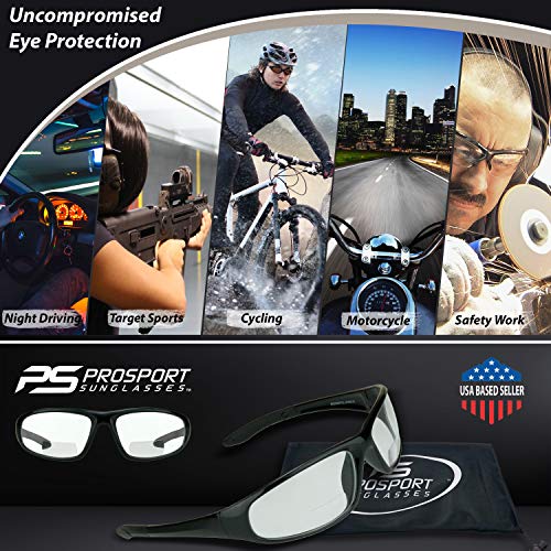 proSPORT Bifocal Safety Glasses ANSI Z87 Black Frame Clear Lens Safety Reading Glasses Men Women Industrial Work Protection - color: Clear - 2 Pairs