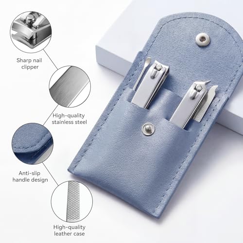 20PC Nail Care Kit,Professional Manicure Set，Nail Clippers Bulk - color: Blue