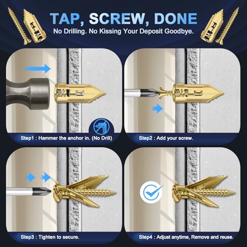 160Pcs 3Size Heavy Duty Self Drilling Drywall Anchors with Screws