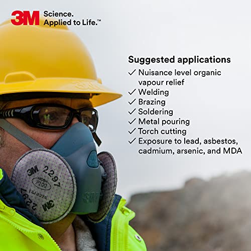 3M P100 Advanced Respirator Filter 2297, NIOSH Approved, 1 Pair