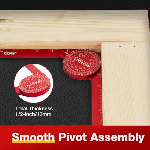 7.3 Inch Aluminum Miter Saw Protractor & Angle Finder Tool, Red