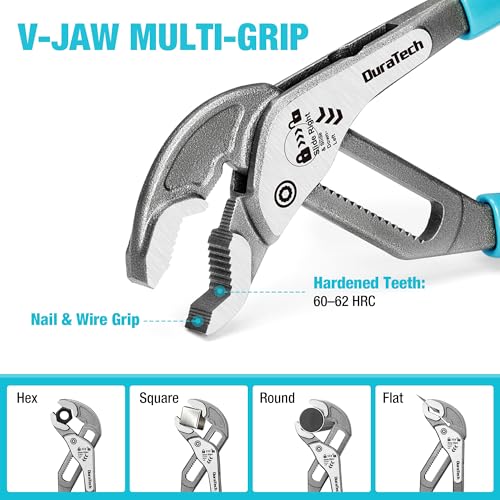 DURATECH 10-Inch Water Pump Pliers, Quick-Adjust Groove Joint Pliers - style: 10"