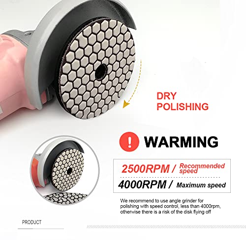 SHDIATOOL 7PCS 4-Inch Dry Diamond Polishing Pads 3000 Grit for Granite - style: Grit 3000