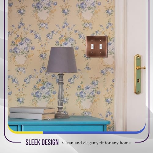 ENERLITES Toggle Light Switch Metal Cover Plate, 2-Gang, Antique Copper - color: Antique Copper, size: Standard Size