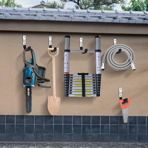 GeeWatom Heavy Duty Steel Garage Hooks,Garage Storage Utility Hooks,Heavy Duty Garage Garden Tool Organizer,Steel Wall Mount Hooks, Garden Hose Hanger, Small U Hooks (Black 6 Pack) - color: Black 6 Pack