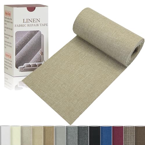 Gheeidau Linen Repair Tape 4x70 Inch Self-Adhesive Couch Patch Repair Fabric Patch for Furniture,Sofas,Cushion,Chairs,Bags,Linen Goods(Beige) - color: Beige