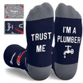 HAPPYPOP Funny Gifts for Women Men - Mechanic Graphic Designer Bus Driver Plumber Sock - color: Trust Me I'm a Plumber