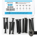 M8 x 60mm 65mm 70mm 75mm 80mm Flat Head Hex Socket Cap Screws Countersunk Bolts, 10.9 Grade Alloy Steel, Black Oxide Finish, Metric Allen Drive, Fully Threaded, Assortment Kit 15Pcs - size: M8x60/65/70/75/80mm