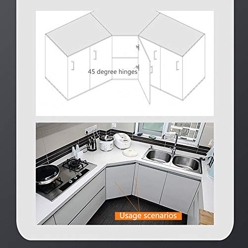 TamBee 45°Cabinet Hinges Soft Close Kitchen Door Cabinet Hinge - Concealed, Soft Close, 3D Adjust for 135 Degree Corner Cabinet, Cupboard Hinge Replacement with Mounting Screws, 2 Pack - size: 45°