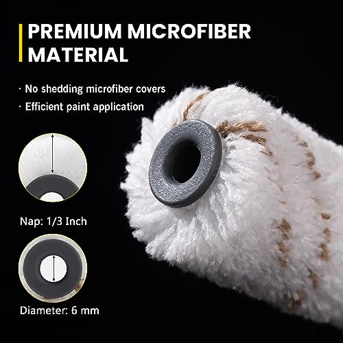 Mister Rui Paint Roller Kit, 16 Pack, 4 Inch Microfiber Paint Rollers - size: 1 Count (Pack of 16)