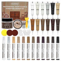 SEISSO Wood Furniture Repair Kit, Touch Up Markers Wood Fillers - size: 12Wood Fillters+12Markers+Wood Putty+Polish Wax