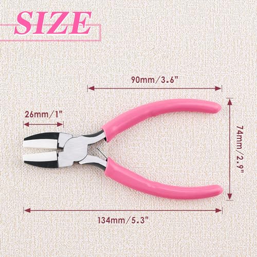 Flat Nose Pliers for Jewelry Making with 2 Replacement Tips, 5 Inch Soft Jaw Pliers with Consistent Grip, Wire Straightener for Beading, Looping, Gripping, Shaping - style: Flat Soft Jaw Pliers