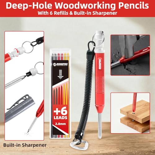 7inch Rafter Square with Level Vial, Heavy Duty Multi-Purpose Aluminum Triangle Ruler with Carpenter Pencil for Woodworking and Home DIY