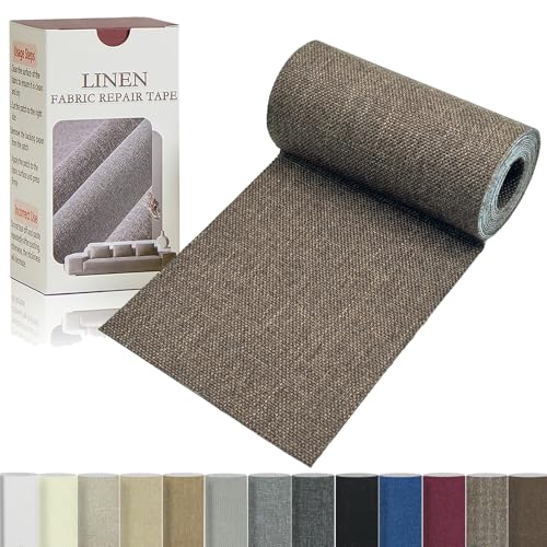 Gheeidau Linen Repair Tape 4x70 Inch Self-Adhesive Couch Patch Repair Fabric Patch for Furniture,Sofas,Cushion,Chairs,Bags,Linen Goods(Coffee) - color: Coffee