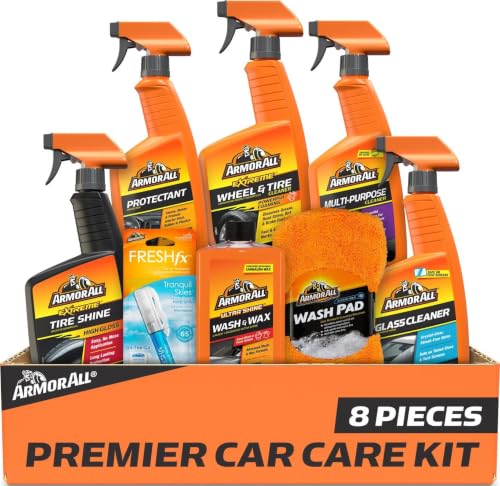 Armor All Ultimate Premier Car Care Kit, 8 Pieces, Includes Tire and Wheel Cleaners, Exterior and Interior Car Cleaning Supplies - style: Premier Car Care Kit 8pc