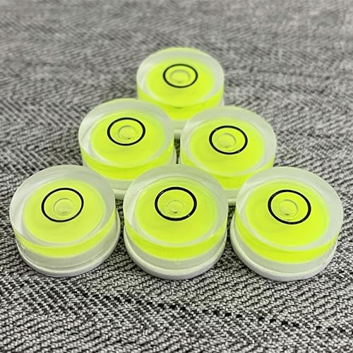 5Pcs Small Circular Bubble Levels with Double Sided Adhesive Bottom Mini Little Stick-on Bubble Spirit Level Measuring Layout Tools Levels (15x6mm) - size: 15x6mm