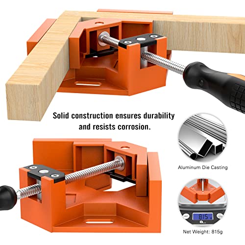 Housolution Right Angle Clamp, [4PACK] 90° Aluminum Alloy - Orange - color: Orange