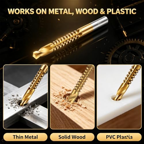 6PC Twist Drill Bit Set, 3-8Mm Titanium High-Speed Steel Drill Set for Machinists for Drilling Screwing Boring Carving Cutting Polishing Durable Plunge Drill Bits