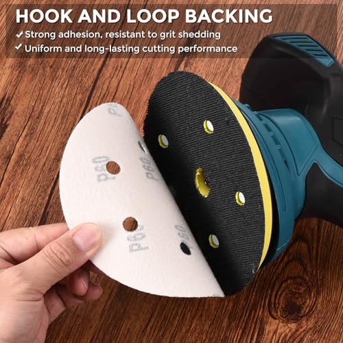 50Pcs Sanding Disc 6Inch 180Grit 6 Hole Sandpapers Green - color: Green, size: 6 Inch(180 Grit)