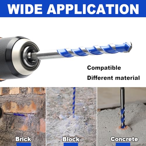 5 Pack 1/8 inch Masonry Drill Bit Set,Concrete Drill Bit Set - style: 1/8"（5 Pcs）