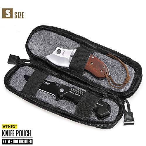 WYNEX Tactical Small Molle Pouch Nylon Knife Sheath for Belt Hunting Gear - color: Black - Small