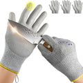 Dowellife Cut Resistant Work Gloves for Men & Women - ANSI A5 & EN388 Level 4, Breathable PU Coated, Grey Non-Marking - for Gardening, Fishing, Automotive, Construction, Wood Carving (X-Large, Grey) - size: X-Large (Pack of 3)